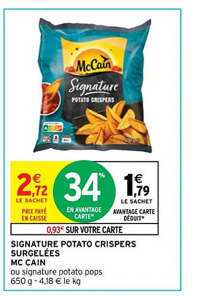 signature potato crispers surgelées mc cain
