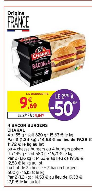 4 Bacon Burgers Charal