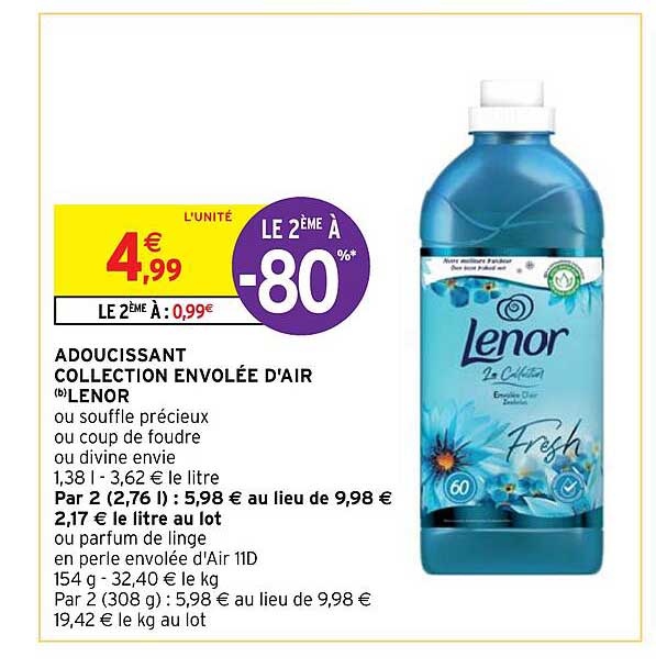 adoucissant collection envolée d'air lenor