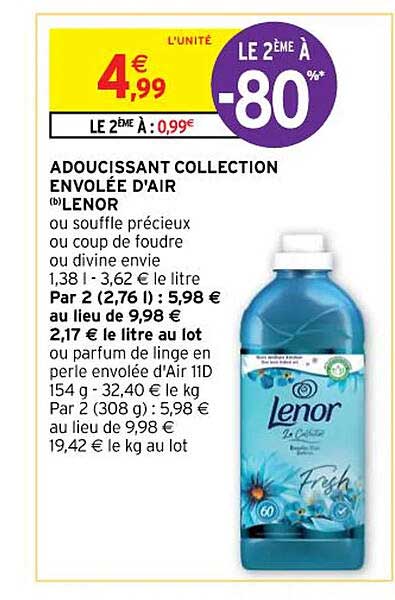 adoucissant collection envolée d'air lenor