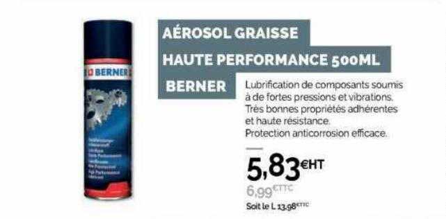 Aérosol Graisse Haute Performance 500ml Berner