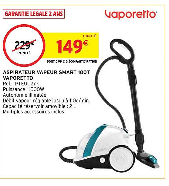 aspirateur vapeur smart 100t vaporetto