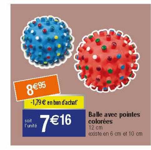 balle avec pointes colorées