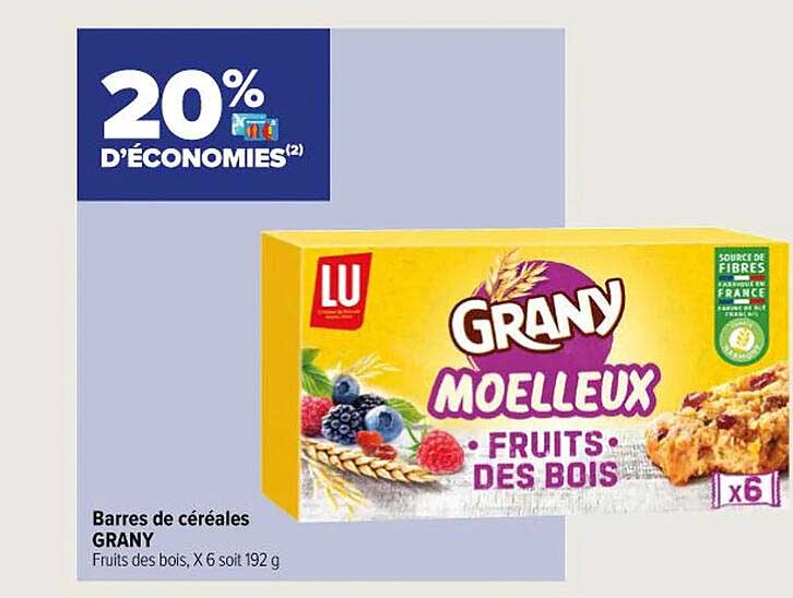 barres de céréales grany lu