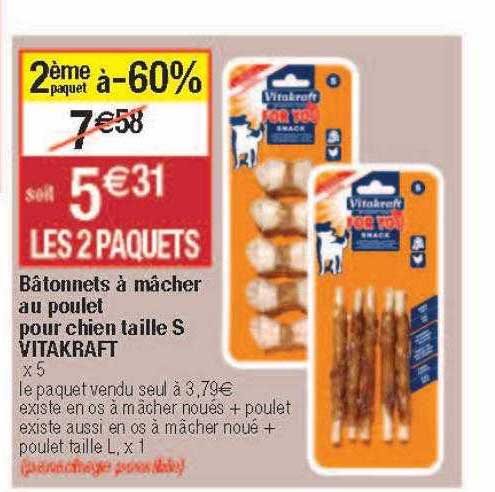 Bâtonnets à Mâcher Au Poulet Pour Chien Taille S Vitakraft