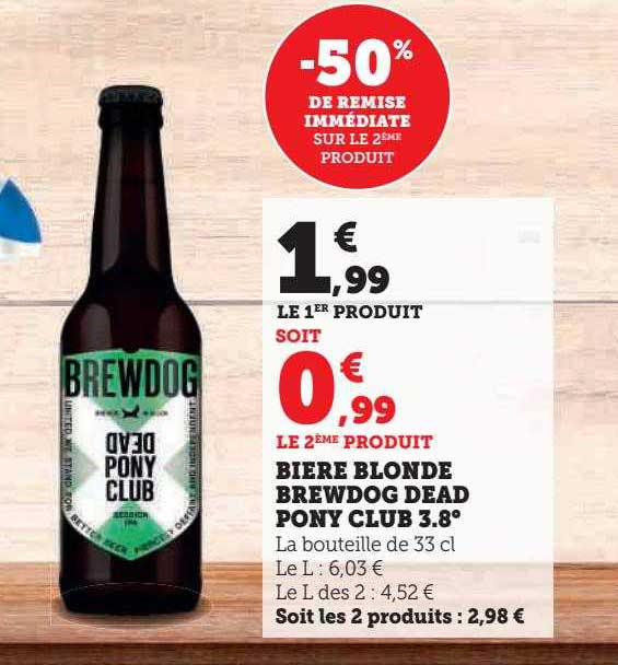 bière blonde brewdog dead pony club 3.8°