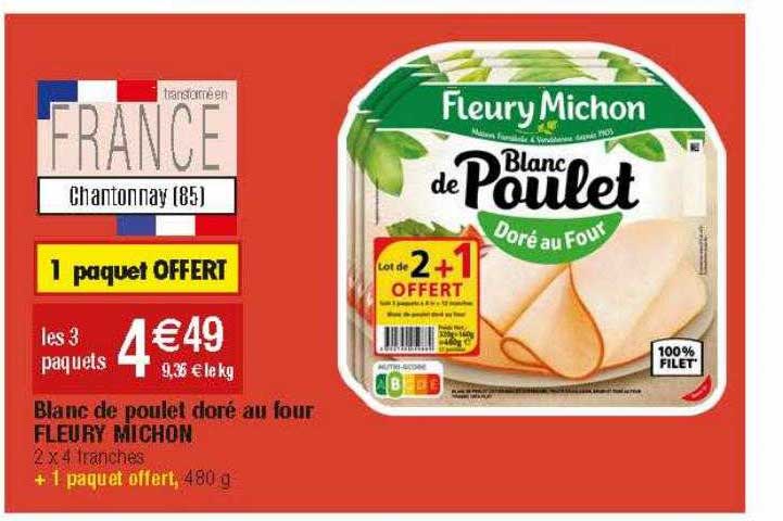 blanc de poulet doré au four fleury michon