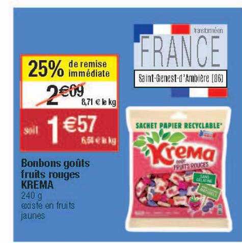 bonbons goûts fruits rouges krema