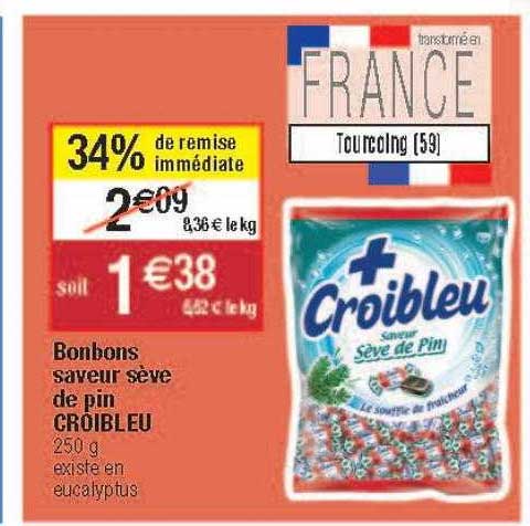 bonbons saveur sève de pin croibleu