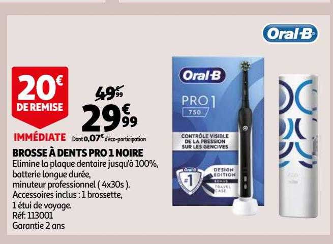 brosse à dents pro 1 noire oral-b