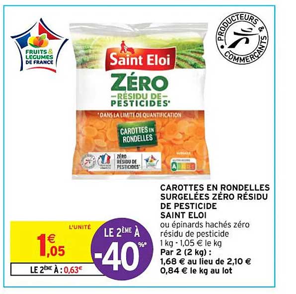 carottes en rondelles surgelées zéro résidu de pesticide saint éloi