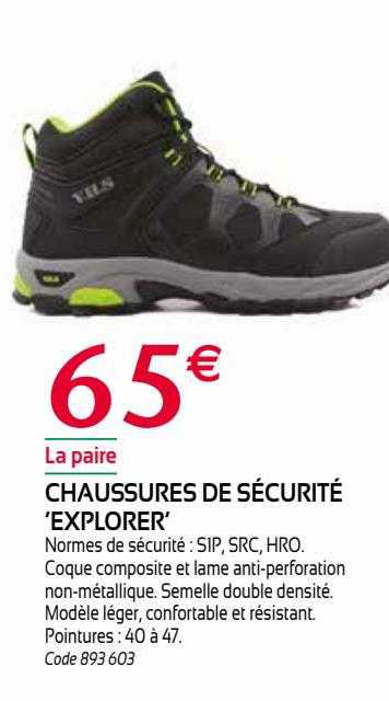 chaussures de sécurité explorer