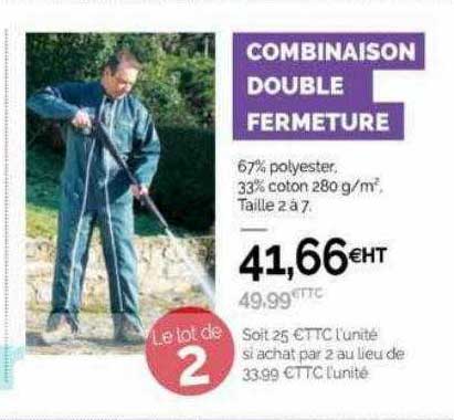 Combinaison Double Fermeture