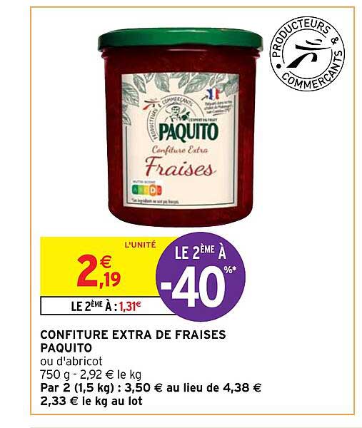 Confiture Extra De Fraises Paquito