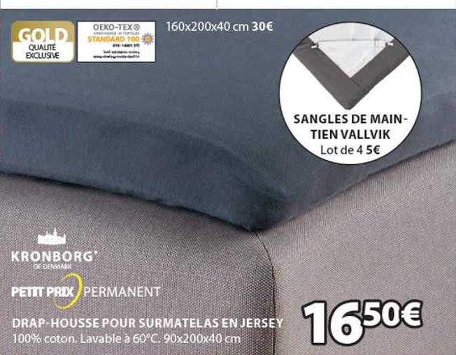 drap-housse pour surmatelas en jersey kronborg