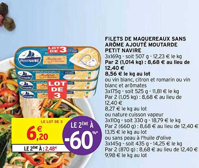 filets de maquereaux sans arôme ajouté moutarde petit navire