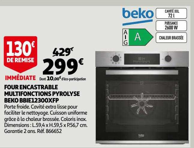 Four Encastrable Multifonction Pyrolyse Beko Bbie12300xfp