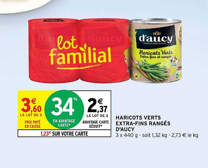 haricots verts extra-fins rangés d'aucy