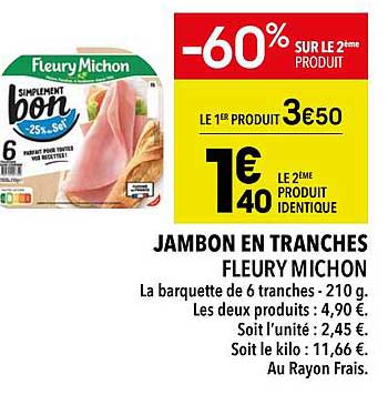jambon en tranches fleury michon