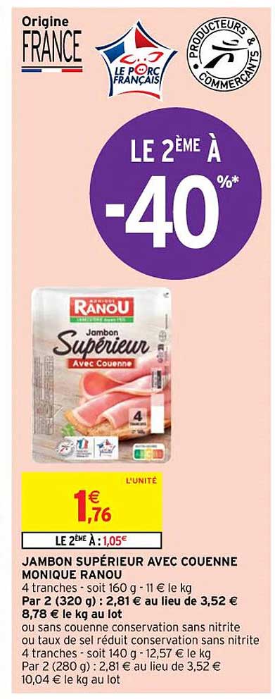 jambon supérieur avec couenne monique ranou