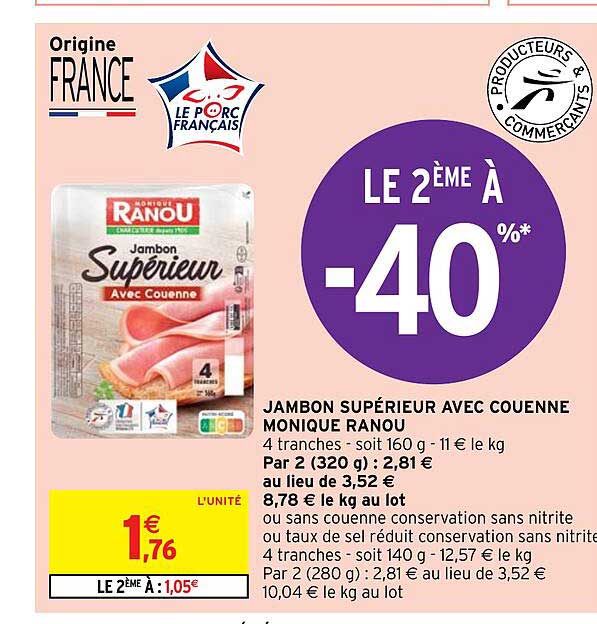 Jambon Supérieur Avec Couenne Monique Ranou