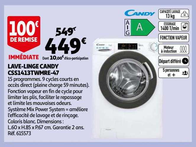 lave-linge candy css1413twmre-47