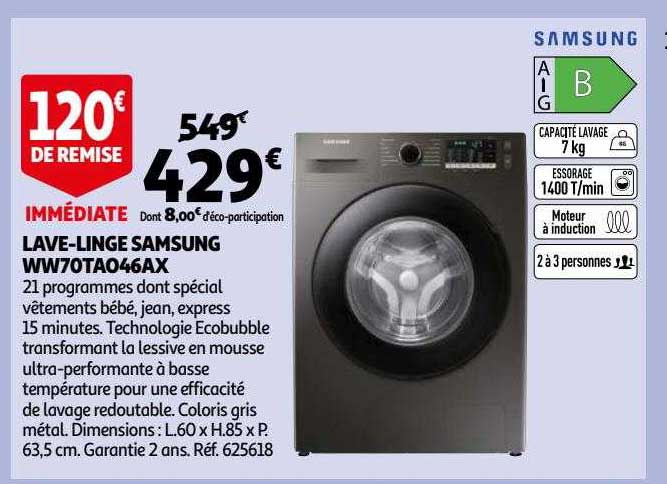 lave-linge samsung ww70ta046ax
