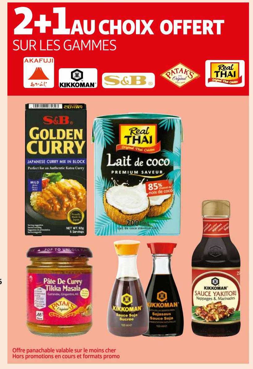 les gammes akafuji, kikkoman, s&b, patak's, real thaï