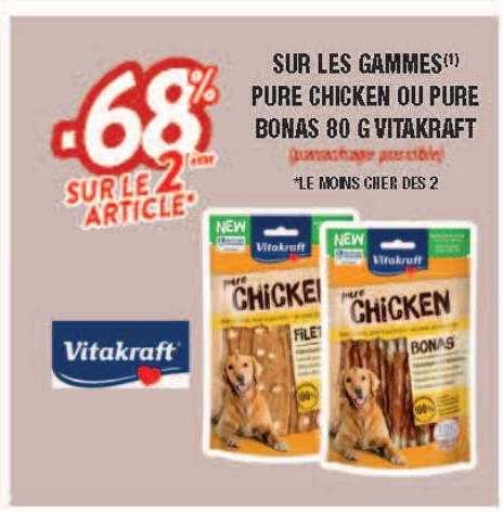 les gammes pure chicken ou pure bonas 80 g vitakraft