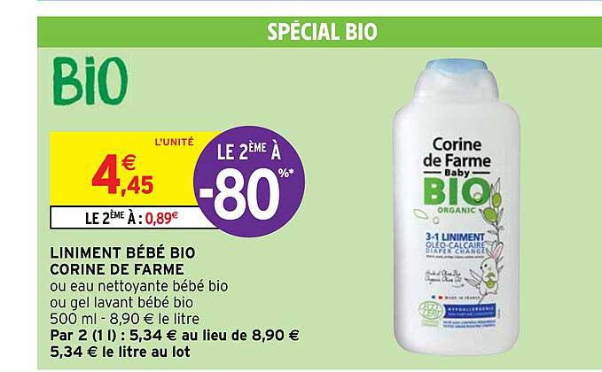 liniment bébé bio corine de farme