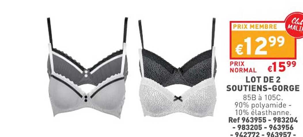 lot de 2 soutiens-gorge