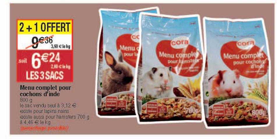 Menu Complet Pour Cochons D'inde Cora