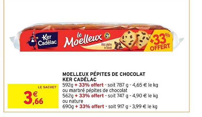 moelleux pépites de chocolat ker cadélac