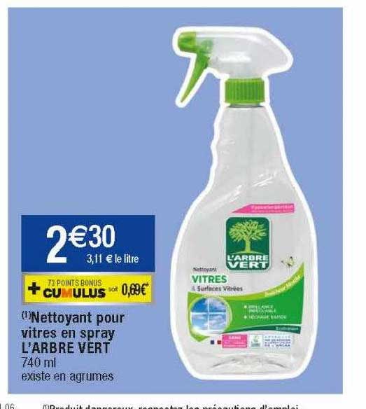 nettoyant pour vitres en spray l'arbre vert