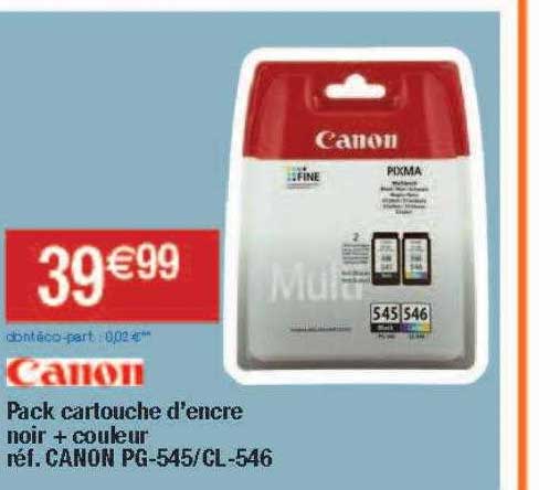 pack cartouche d'encre noir + couleur canon