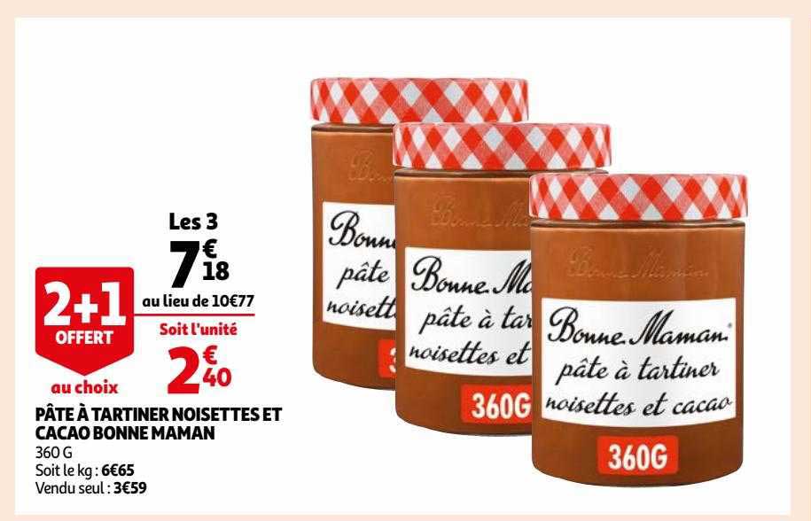 pâte à tartiner noisettes et cacao bonne maman