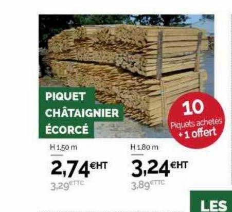 Piquet Châtaignier écorcé