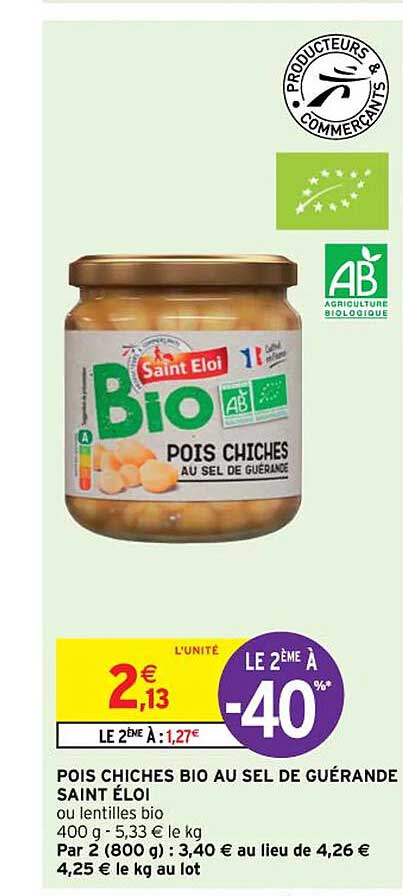 pois chiches bio au sel de guérande saint éloi