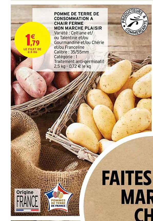 pomme de terre de consommation à chair ferme mon marché plaisir