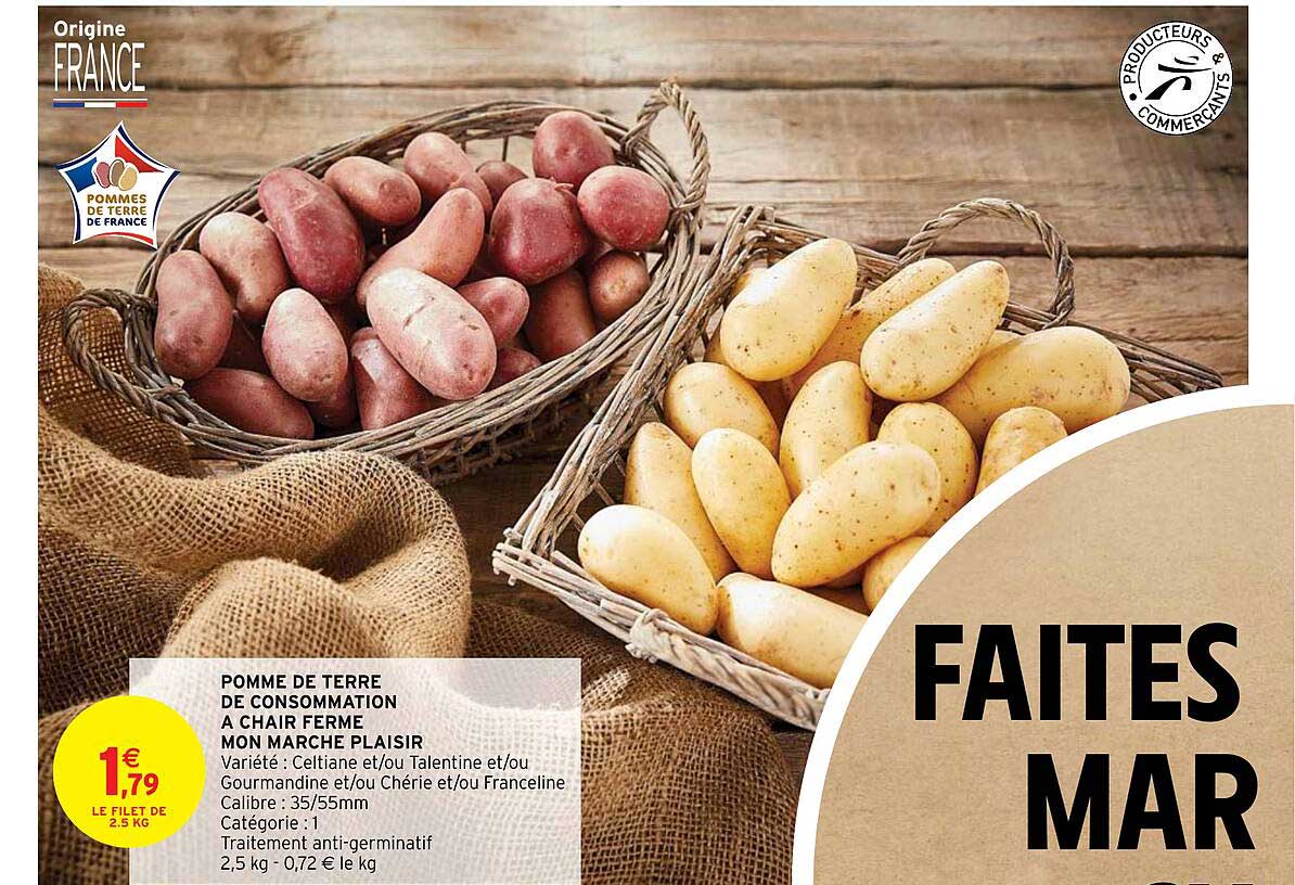 pomme de terre de consommation à chair ferme mon marché plaisir