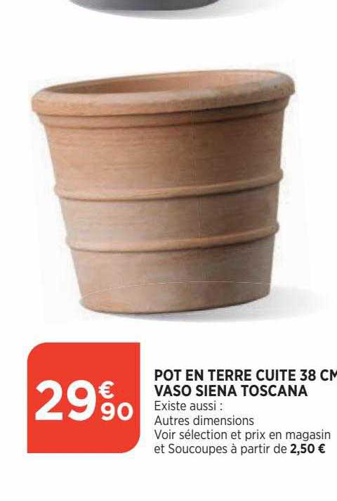 pot en terre cuite 38 cm vaso siena toscana