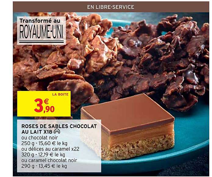 roses de sables chocolat au lait x18