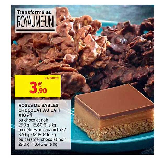 roses de sables chocolat au lait x18