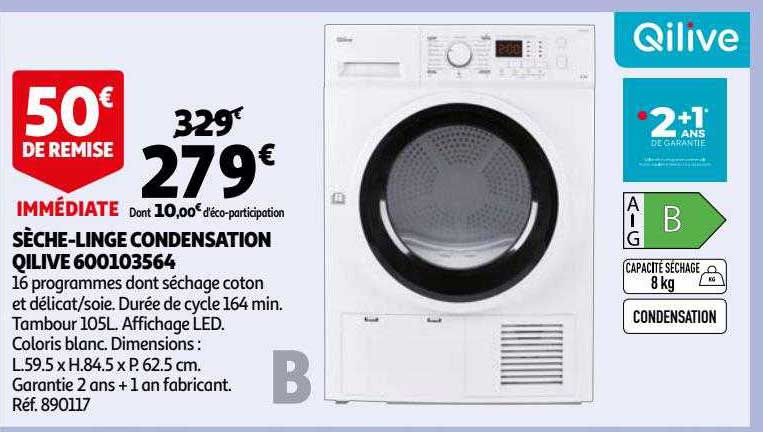 sèche-linge condensation qilive