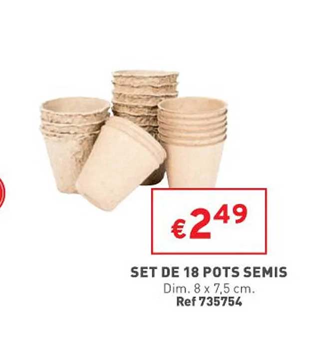 set de 18 pots semis