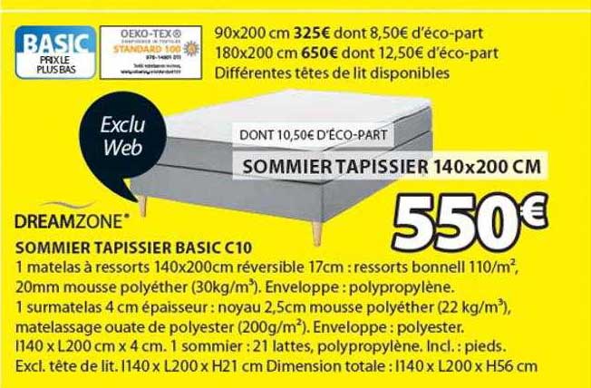 sommier tapissier basic c10 dreamzone