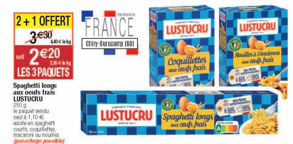 spaghetti longs aux œufs frais lustucru