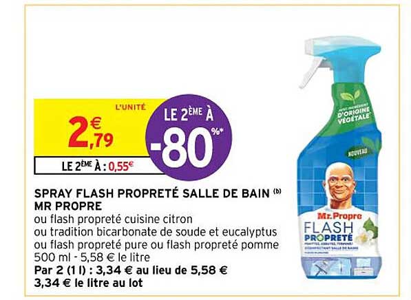 spray flash propreté salle de bain mr propre