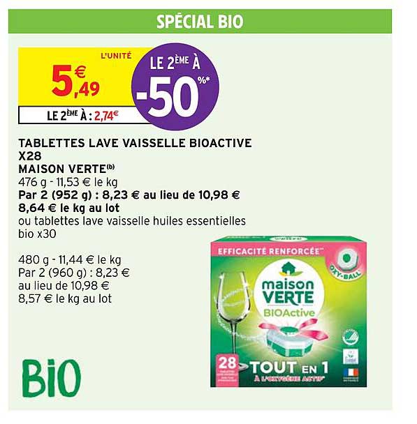tablettes lave vaisselle bioactive x28 maison verte