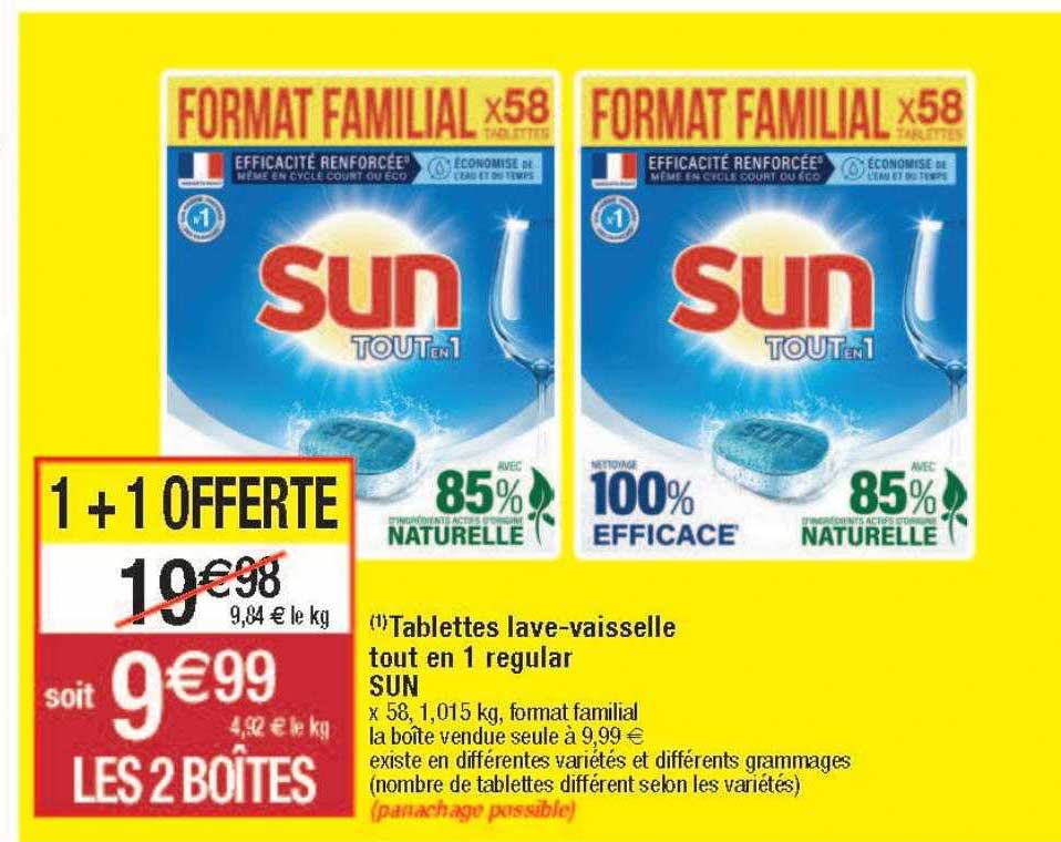 tablettes lave-vaisselle tout en 1 regular sun
